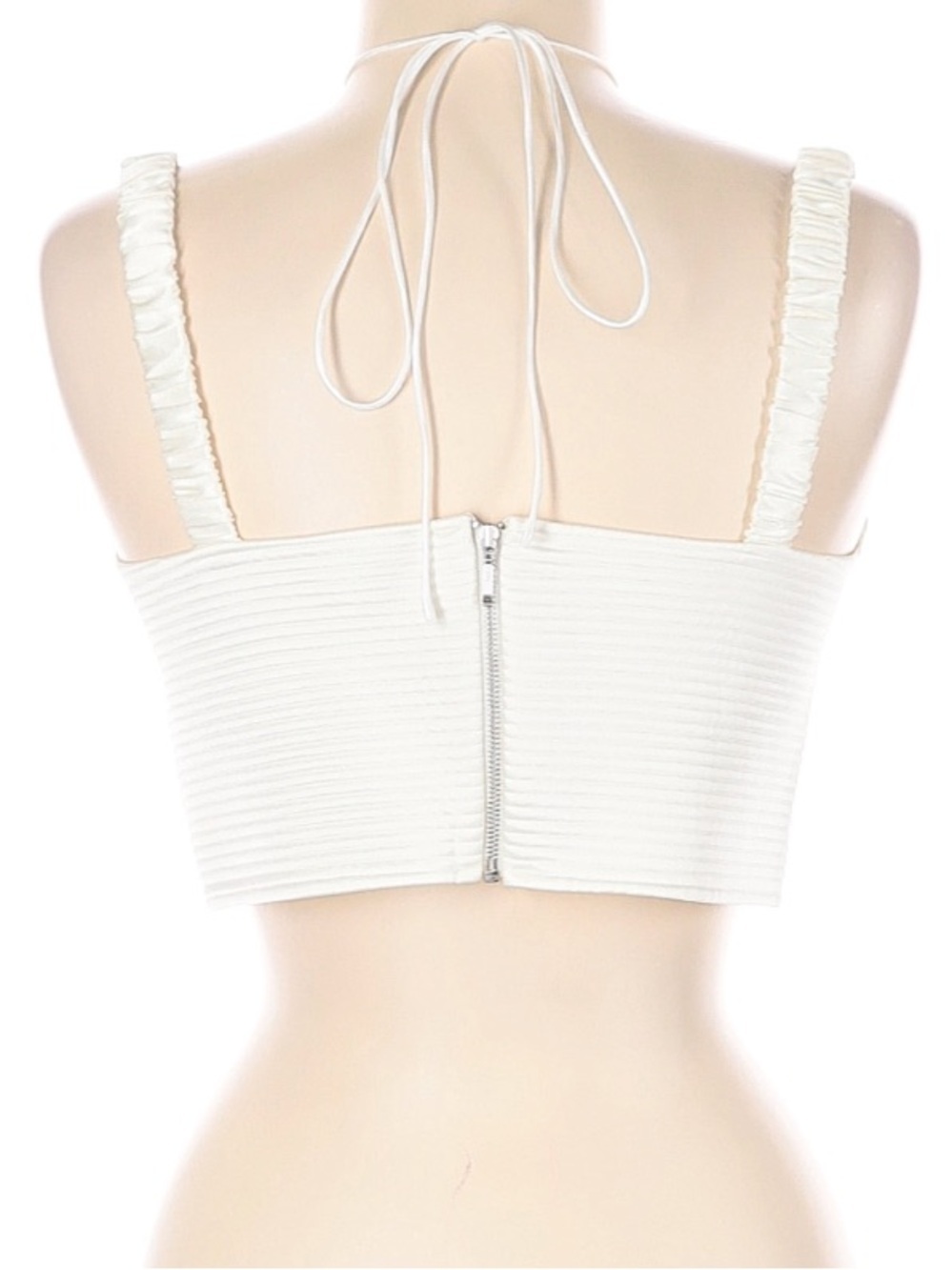 Ana October x J.Crew Cream Bustier Crop Top Size 10 NWT Strappy Corset Tank - Picture 3 of 6